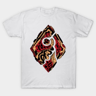 Red and Cream Abstract Rhombus T-Shirt